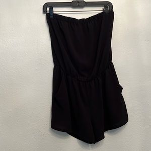 Black strapless romper size medium